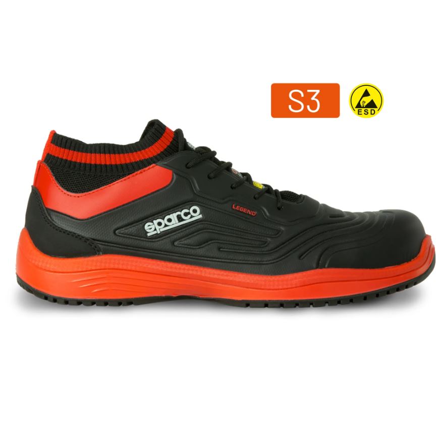 07525 Sparco LEGEND Safety Footwear Trainers ESD S3 SRC Shoes Carbon Toe Cap - raceforglory.store