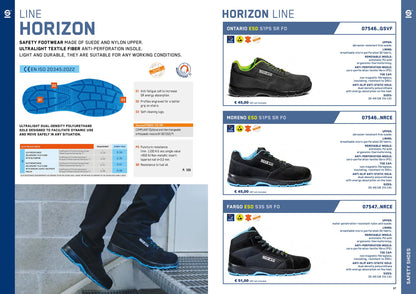 07546 Sparco Horizon Safety Shoes S1PS ESD Certified Mechanic Workshop Factory