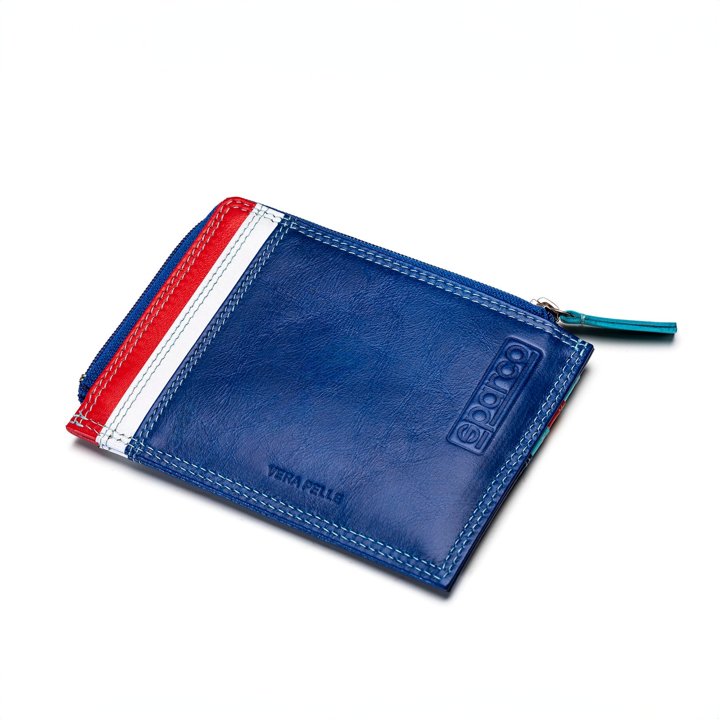 Sparco Martini Racing Ledergeldbörse 12x9cm geprägtes Logo Offizielles Merchandise