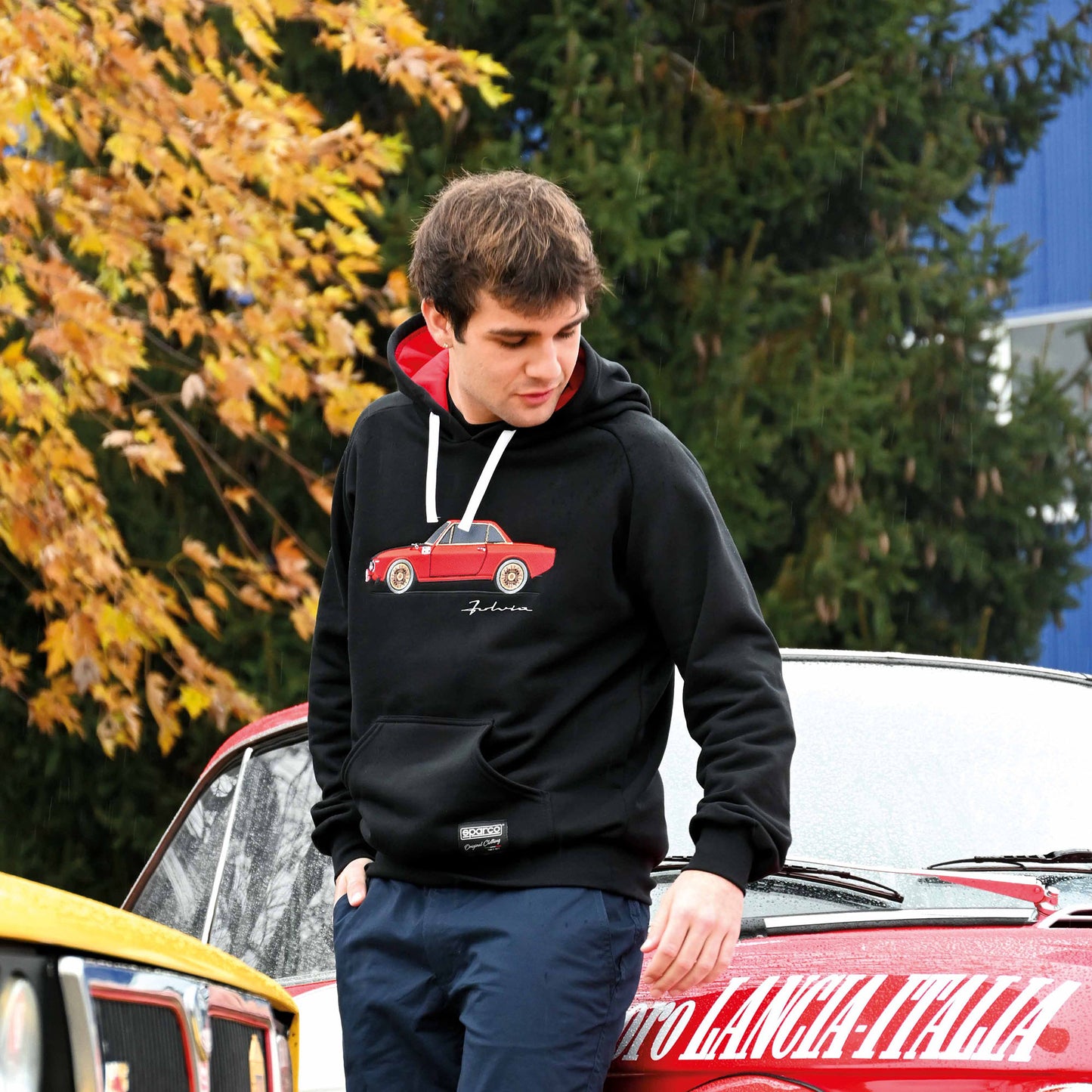 New 2025 Sparco Hoodie Lancia Fulvia HF Classic Car Retro Hoody Made in Italy
