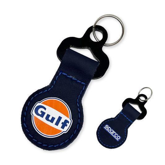 Sparco Gulf Racing Keychain Keyring Microfibre Leather Official Merchandise
