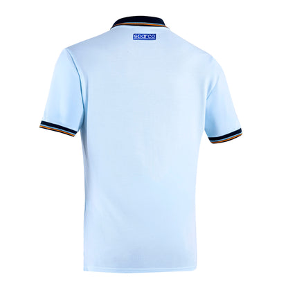 2025 Sparco Gulf Racing Polo Shirt Piquet Pocket 100% Cotton 200gr Made in Italy