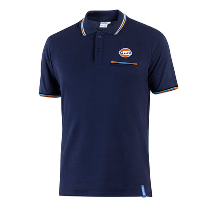 2025 Sparco Gulf Racing Polo Shirt Piquet Pocket 100% Cotton 200gr Made in Italy
