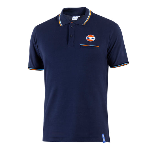 Sparco Gulf Racing Polo Shirt Piquet Pocket 100% Cotton 200gr Made in Italy