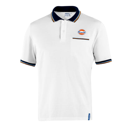 2025 Sparco Gulf Racing Polo Shirt Piquet Pocket 100% Cotton 200gr Made in Italy