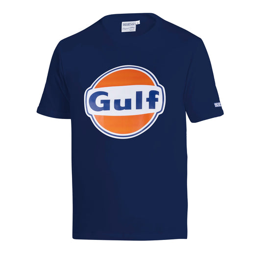 2026 Sparco Gulf Racing Big Logo T-Shirt Fanwear 95% Baumwolle 170gr Made in Italy