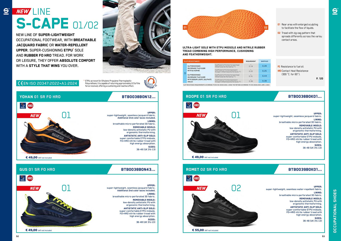 2026 Sparco S-CAPE 02 Mechanic Trainers Sporty Work Shoes Waterproof Spec