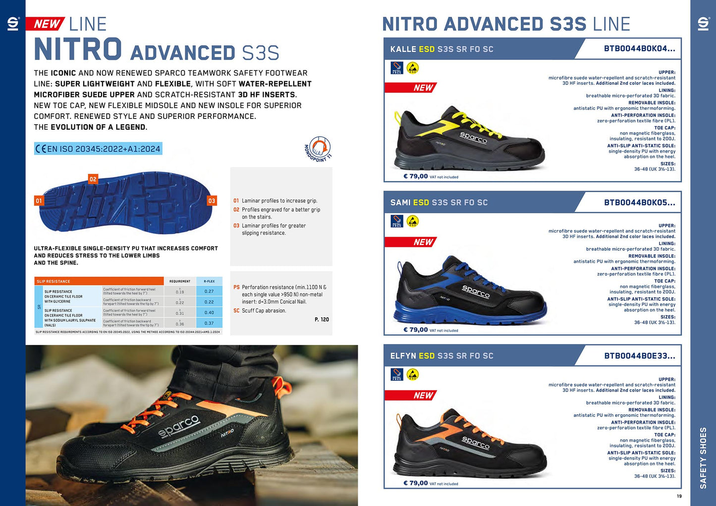 2026 Sparco NITRO ADVANCED S3S Safety Shoes Work Trainers Mechanic Waterproof