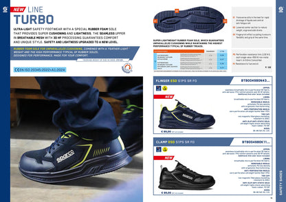 Sparco TURBO LINE S1 Safety Shoes Work Trainers Mechanic Ultra-Lightweight S1PS