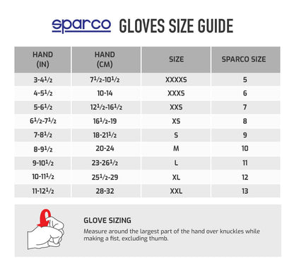 002556 Sparco Rush Karting Gloves Kart Race Go-Kart in All Sizes & 8 Colours! - raceforglory.store