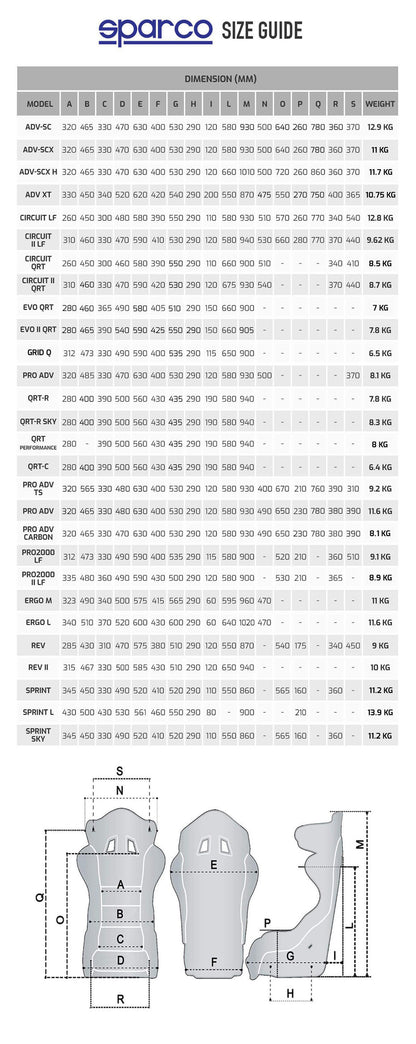 Sparco REV QRT Racing Seat Ultra-Compact Lightweight FIA Motorsport Race Rally