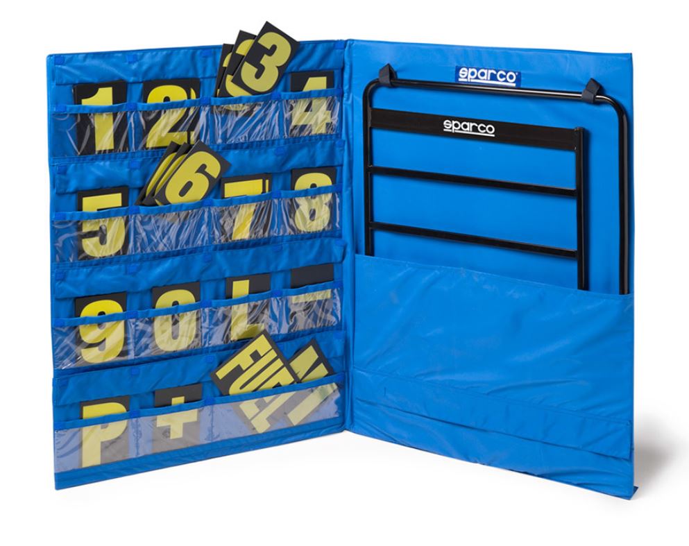 00594 Sparco Pit Board Set including Frame, Numbers & Blue Case! Racing Karting - raceforglory.store