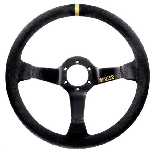 Sparco R325 Steering Wheel Suede 350mm Deep Dish Style 95mm 6x70mm 3-Spoke Black