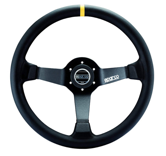 Sparco R345 Steering Wheel Smooth Leather 350mm Dished Design with 3 Spokes