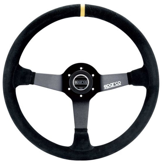 Sparco R368 Steering Wheel Off-Road Rally 380mm Dished Black Suede Material