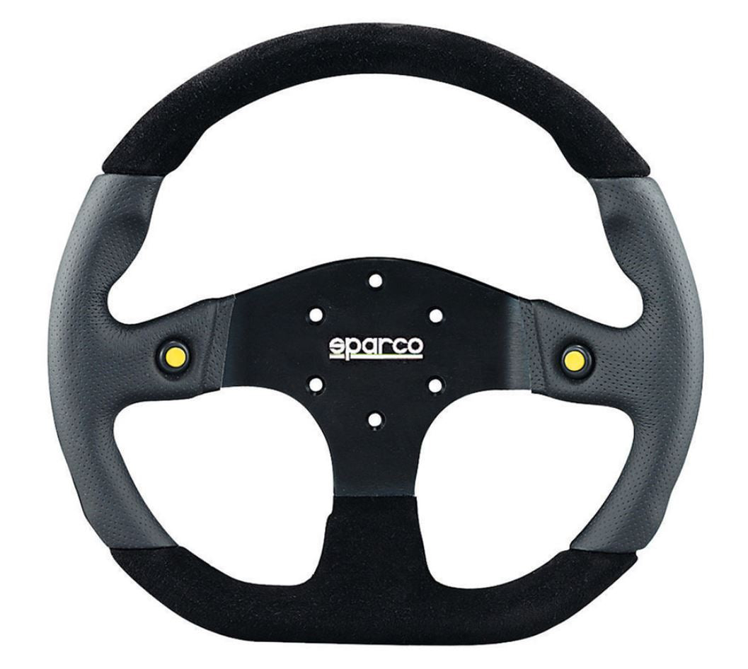 Sparco L999 Tuning Steering Wheel Smooth Leather Suede 330mm with Push Buttons - raceforglory.store