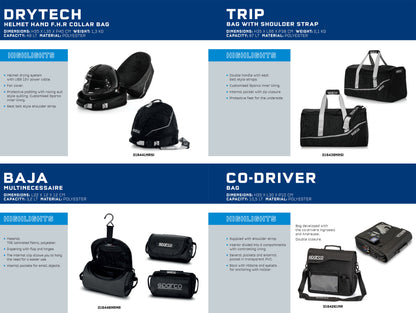 Sparco BAJA Small Accessories Bag 3.2L for Racewear and Motorsport Equipment