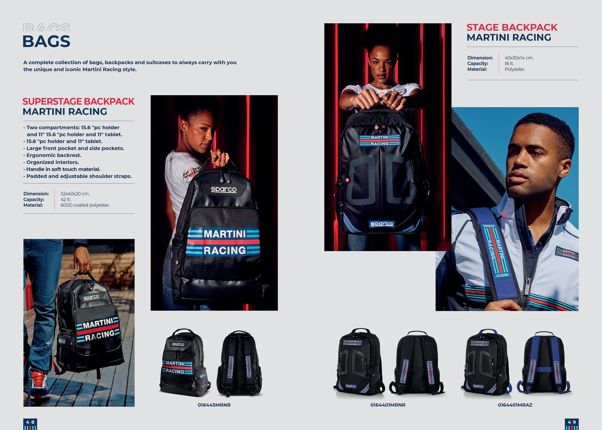 Sparco Martini Racing Travel Cabin Trolley Bag 48L Holdall Race Rally Motorsport - raceforglory.store