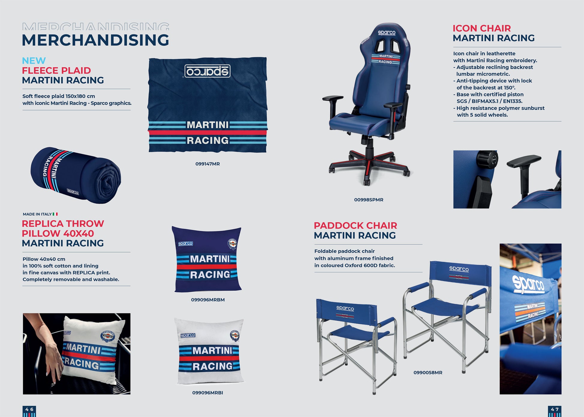 Sparco Martini Racing Pillow Cushion 40x40cm 100% Cotton Made in Italy Genuine - raceforglory.store