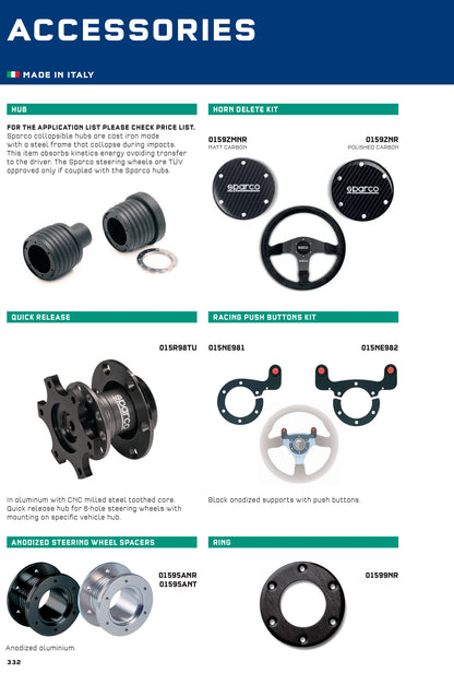 Sparco Steering Wheel Push Button Kit Black Anodized Support with 2 Buttons