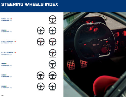 Sparco Steering Wheel L777 Suede 350mm Diameter 63mm Mid-Depth Made in Italy